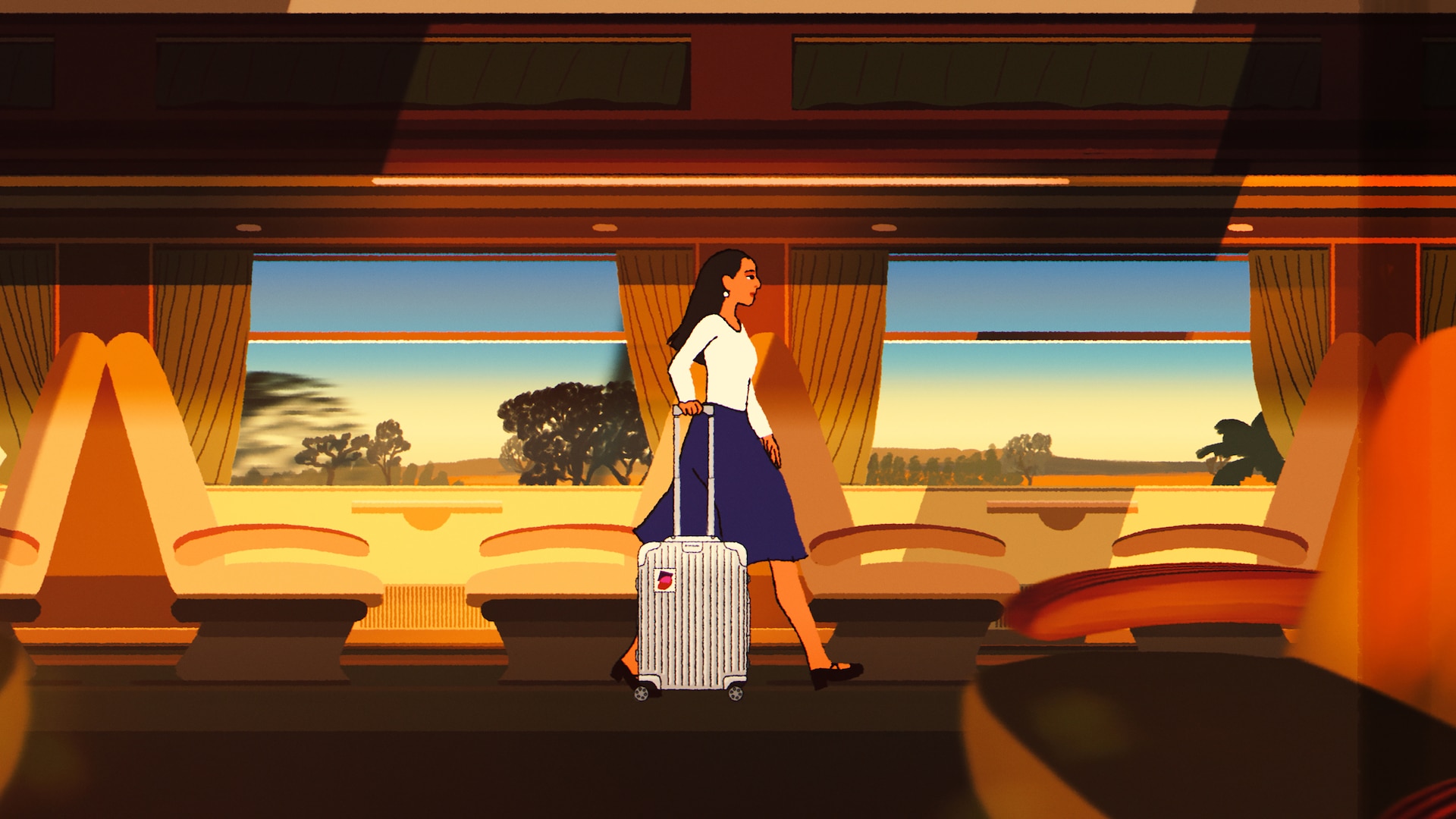 Vídeo de una mujer con una maleta Original Cabin de RIMOWA