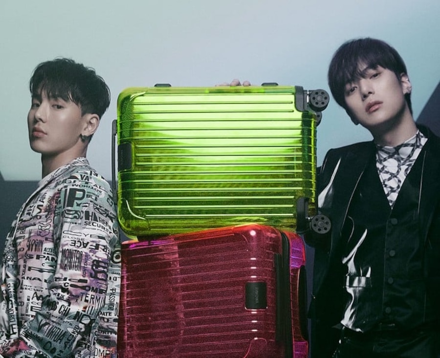 RIMOWA Neon 컬렉션을 선보인 셔누 & 민혁의 더블유 코리아 화보