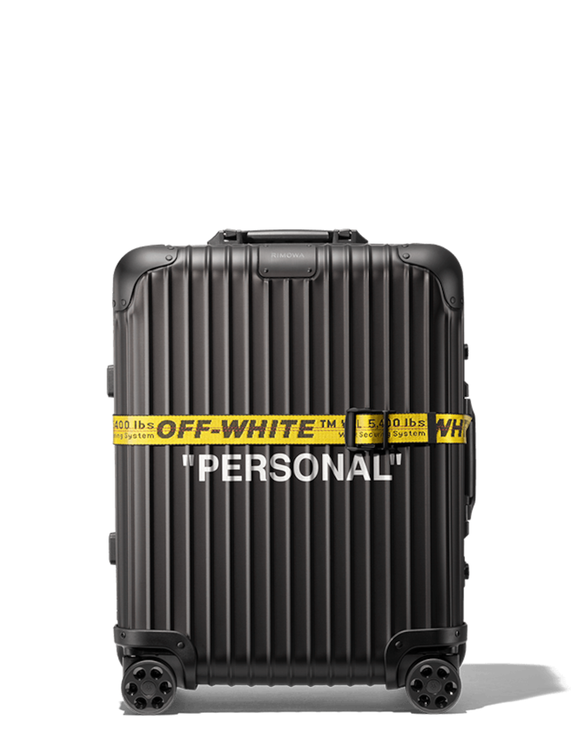 transparent luggage off white