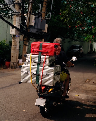 Photo of suitcases and factory