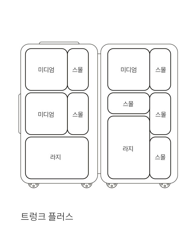 수트케이스 내부의 패킹 큐브 그림