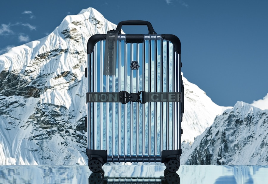 Moncler RIMOWA suitcase display