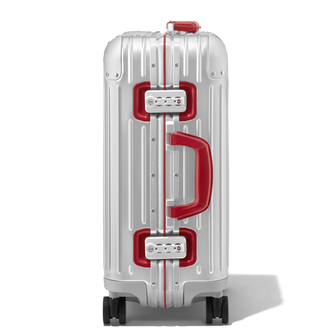 Original Check-In L Twist Suitcase in Silver & Red