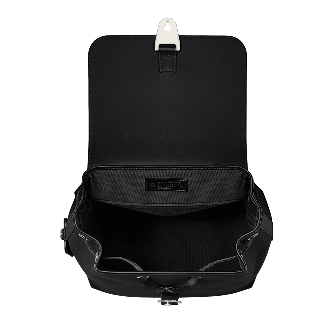 Flap Backpack Medium in Leather & Canvas | Black | RIMOWA
