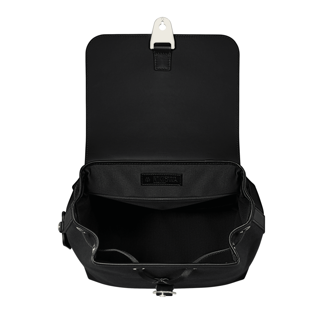 Flap Backpack Medium in Leather & Canvas | Black | RIMOWA