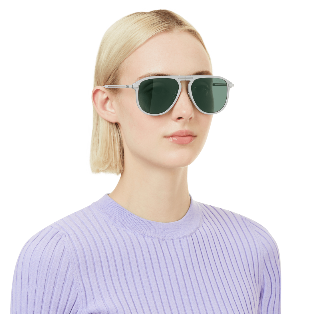 Faltbare Piloten Sonnenbrille Silber Matt image number 1