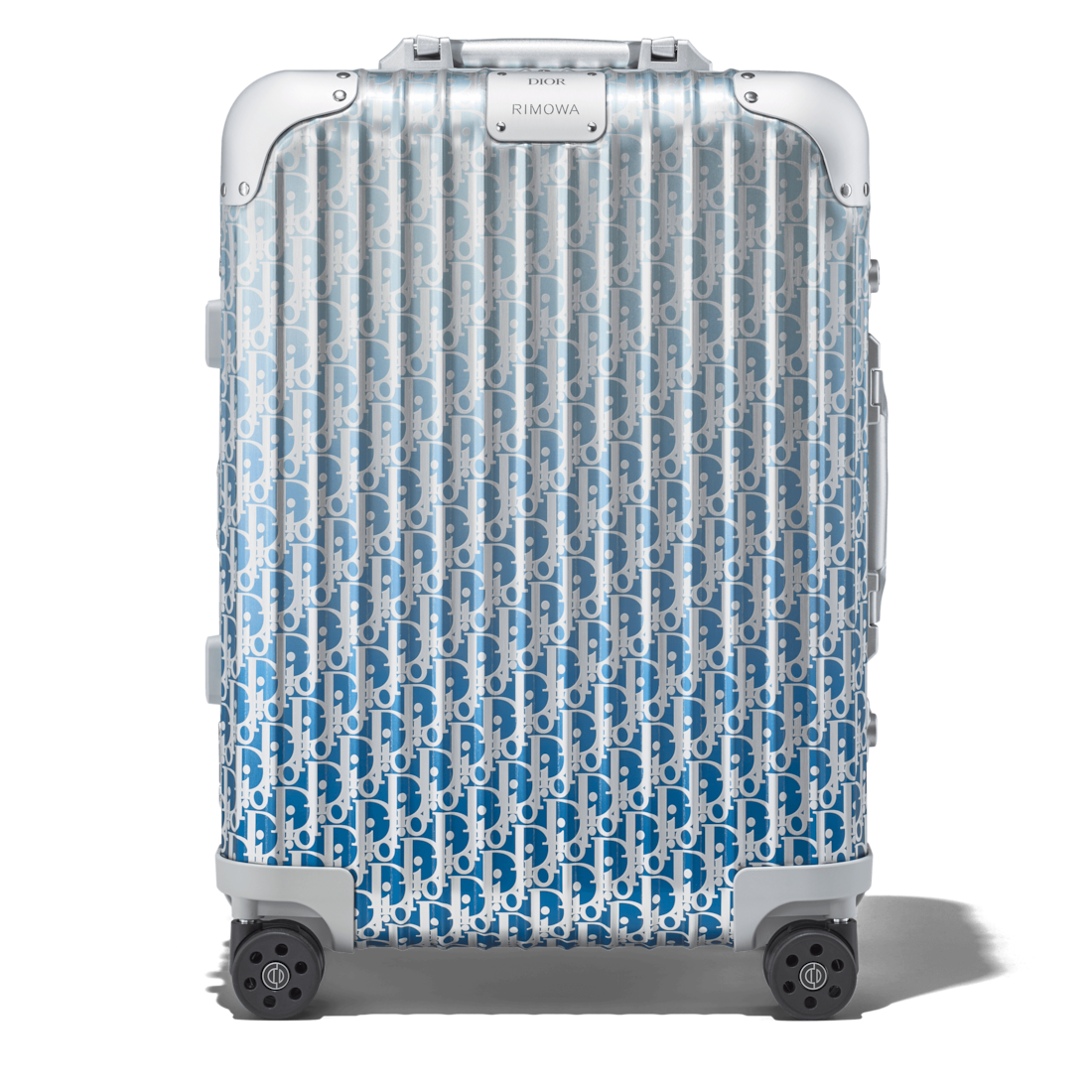 Dior And Rimowa Cabin Suitcase In Gradient Blue Rimowa