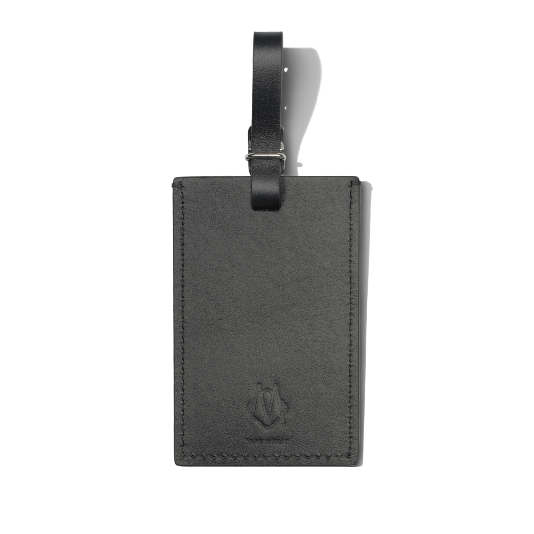 Black Personalised Leather Luggage Tag 