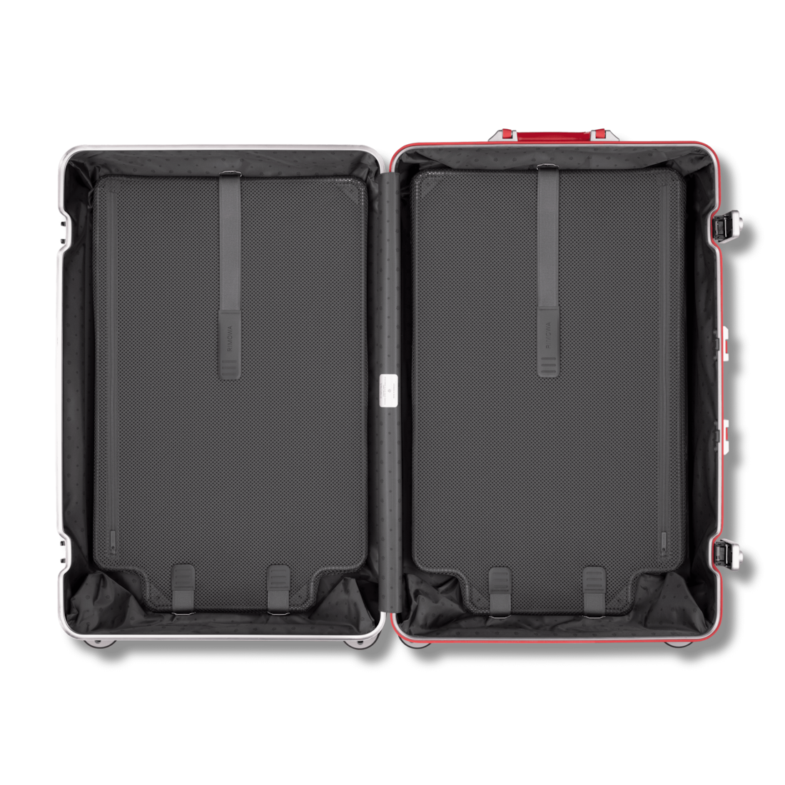 Original Check-In L Twist Suitcase in Silver & Red | RIMOWA
