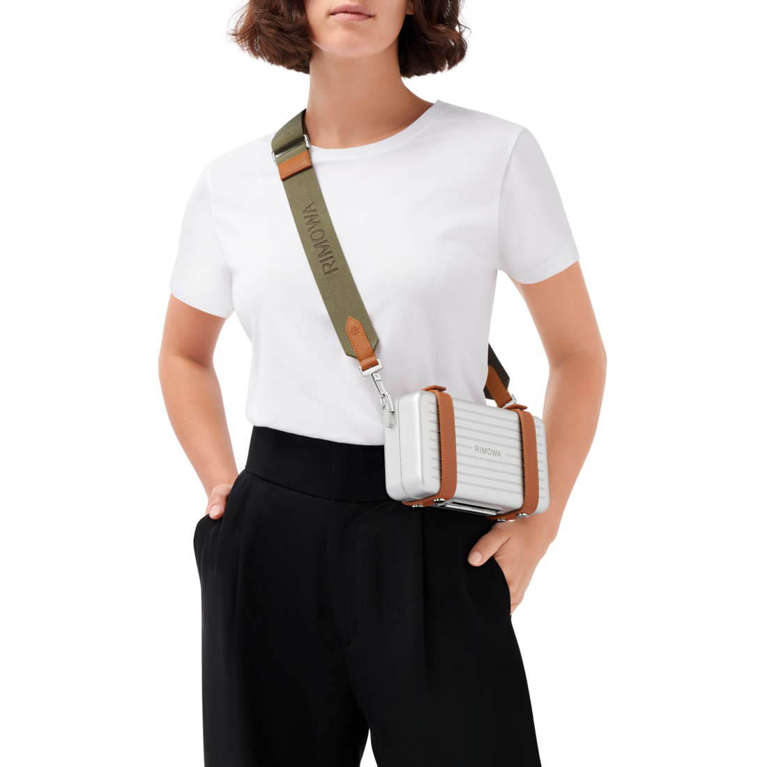 Webbing Crossbody Bag Strap in Khaki Green Bag accessories RIMOWA