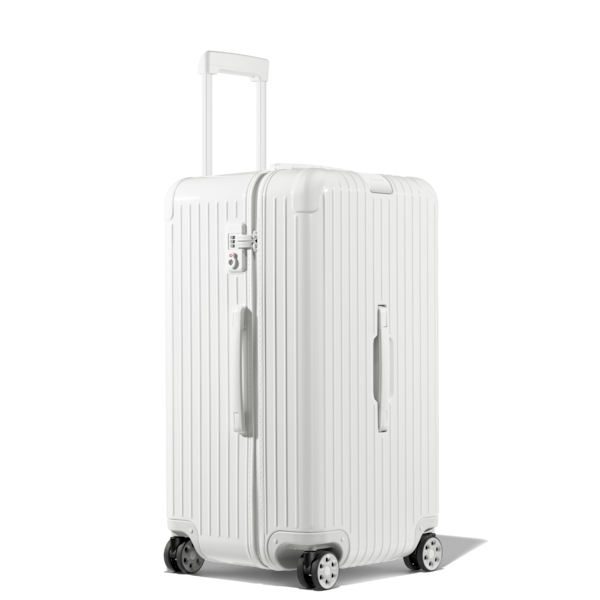 white rimowa luggage