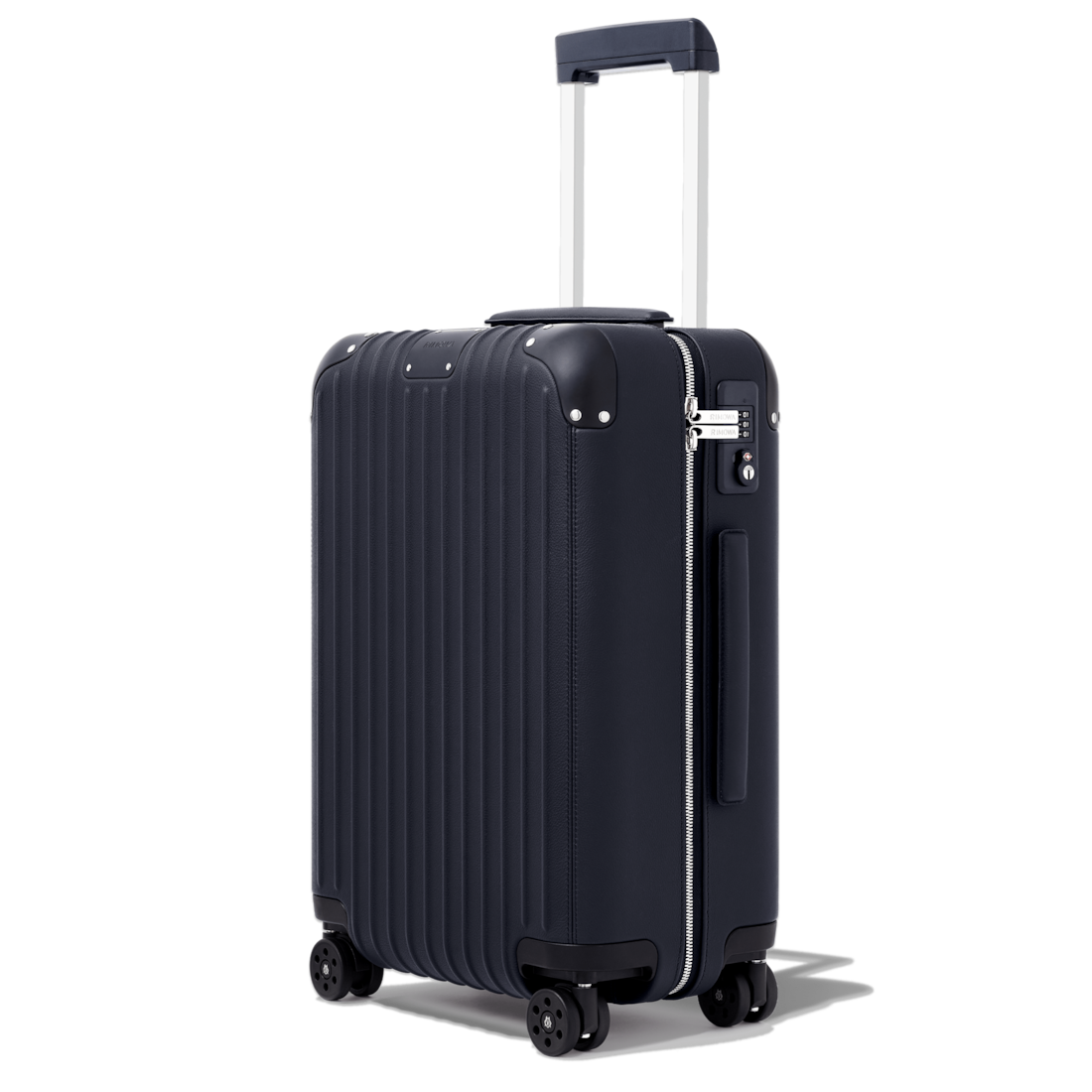 Distinct Cabin Leather Carry-On Suitcase | Navy Blue | RIMOWA
