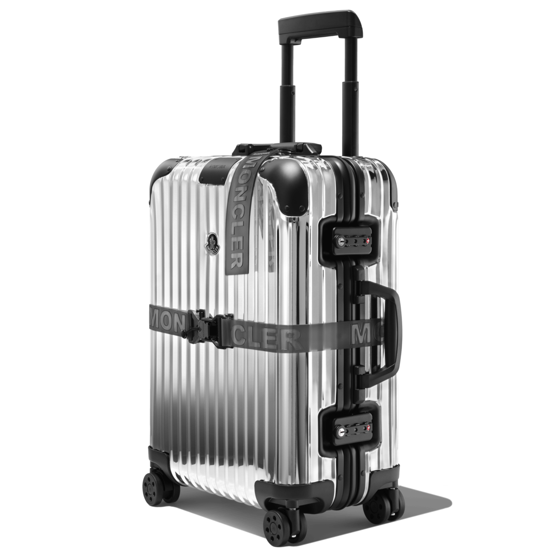 Click to view more detailed imagery on our partner's website Rimowa Moncler And “reflection” Cabin Polished Aluminum Suitcase In Silver