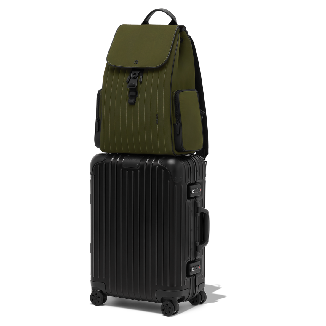 Shop Rimowa Nylon Flap Backpack Large In Khaki Green In Khaki_nylon