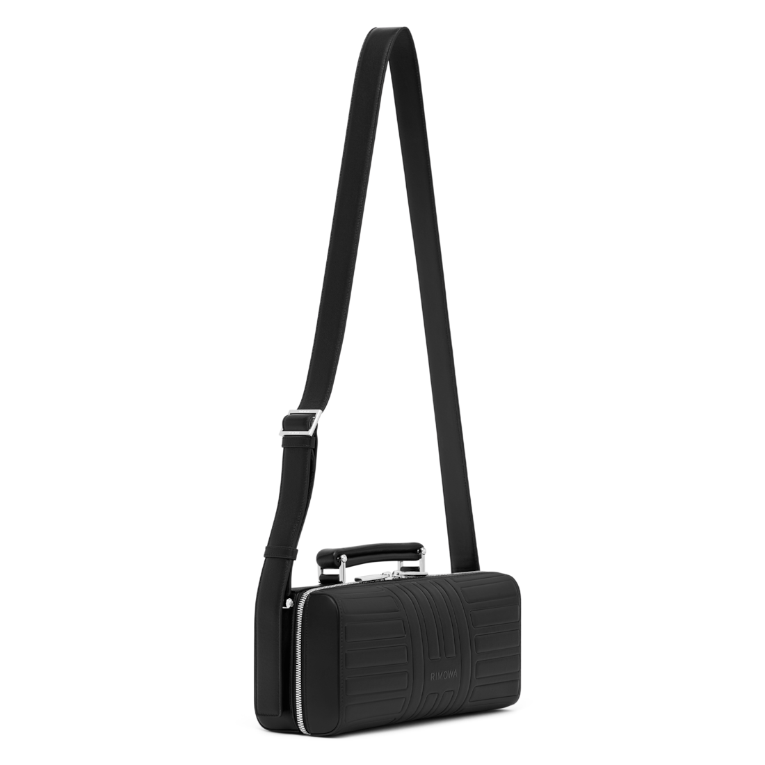 Large High-End Black Cross-Body Bag - Leather Cross-Body