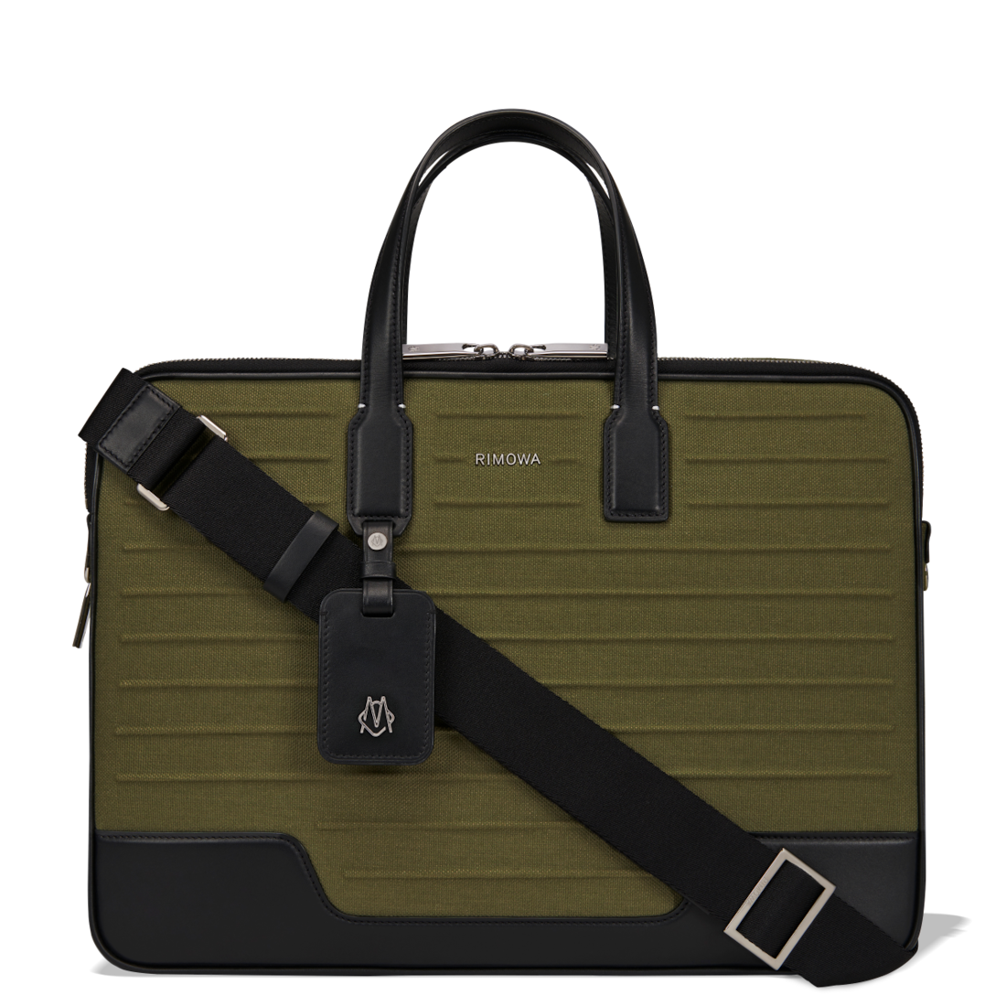 Briefcase in Leather & Canvas | Cactus Green | RIMOWA