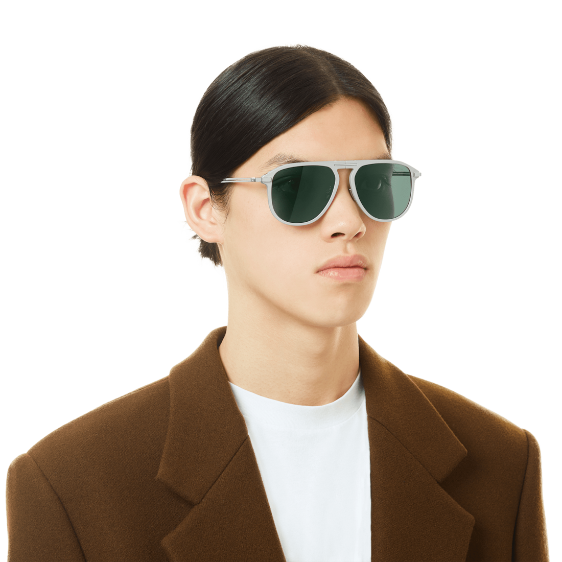 Faltbare Piloten Sonnenbrille Silber Matt image number 4