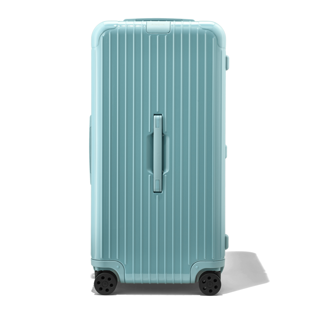 light blue suitcase