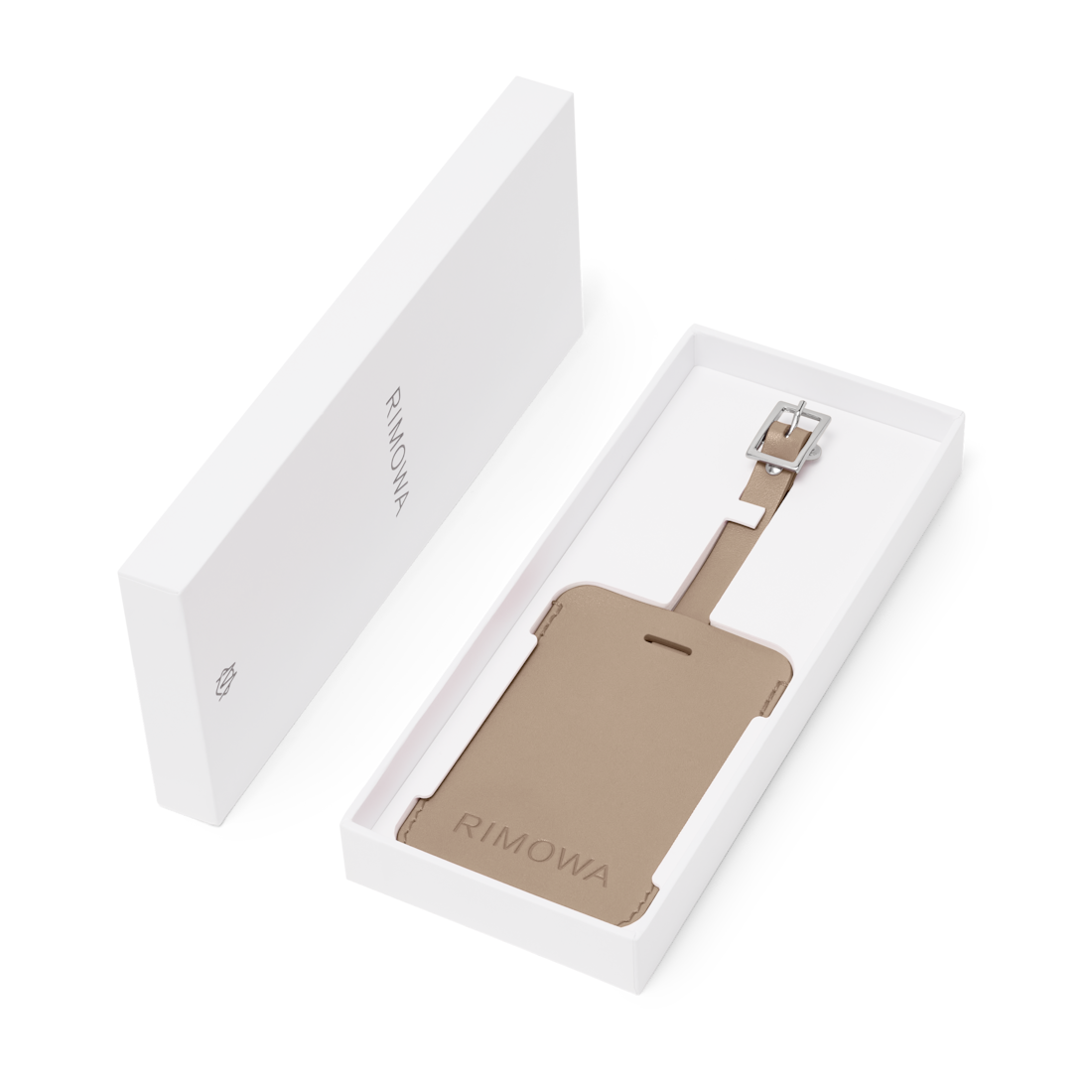 Taupe Personalized Leather Luggage Tag | RIMOWA