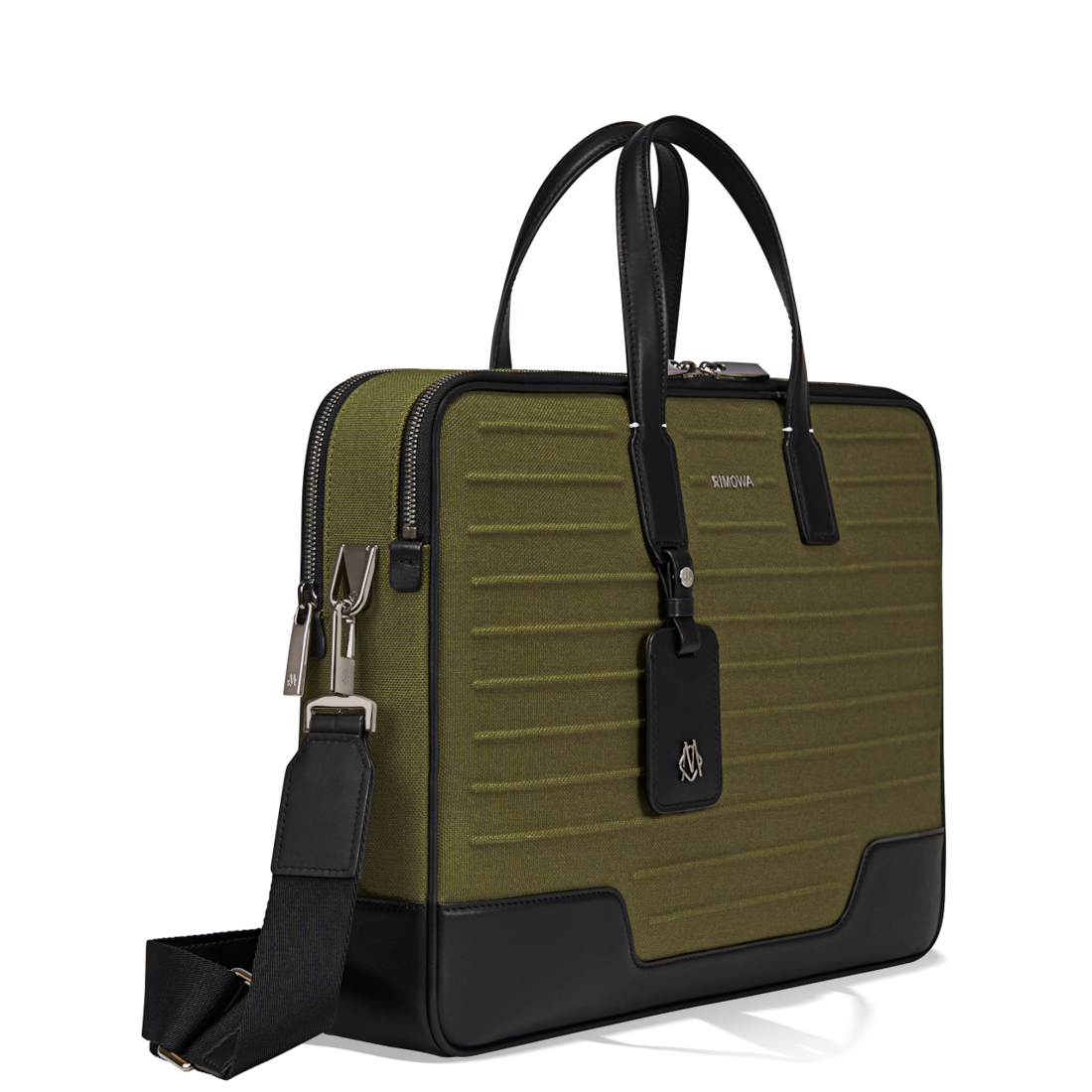 Briefcase in Leather & Canvas | Cactus Green | RIMOWA