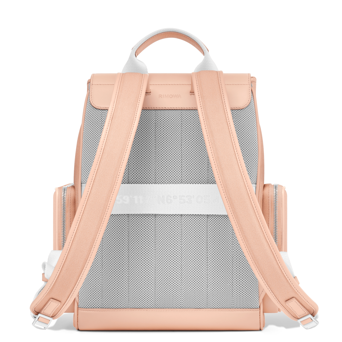 Never Still Small Flap Backpack in Leather & Canvas - Petal Pink | RIMOWA