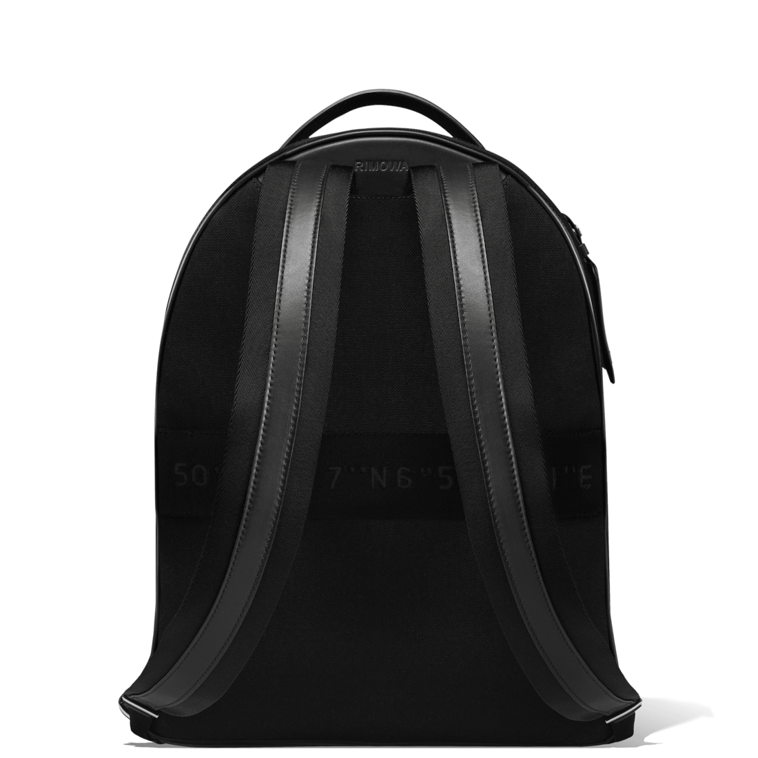 Backpack Medium in Leather & Canvas, Black