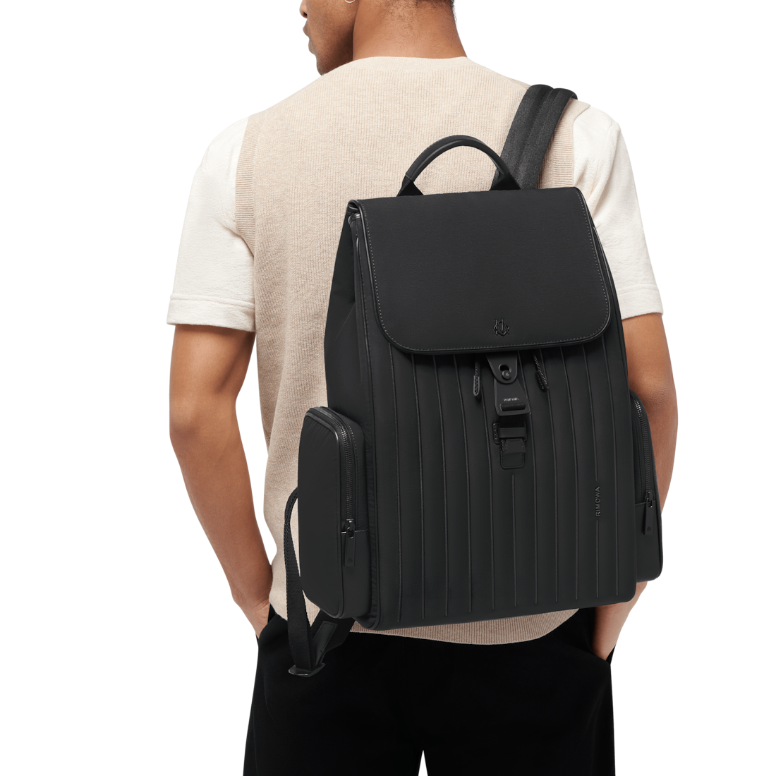 Shop Rimowa Nylon Flap Backpack Large In Black