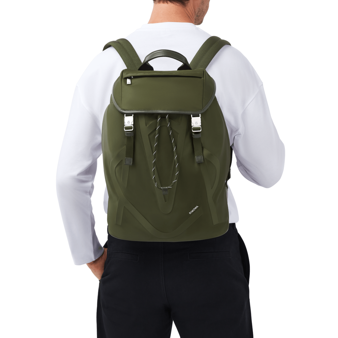 Signature Flap Backpack in ECONYL® Nylon - BLACK | RIMOWA