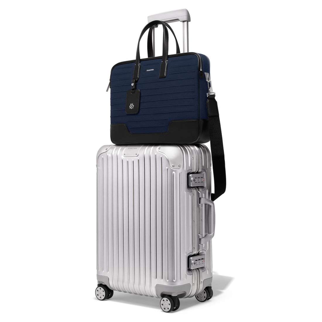 Shop Rimowa Canvas & Leather In Navy Blue