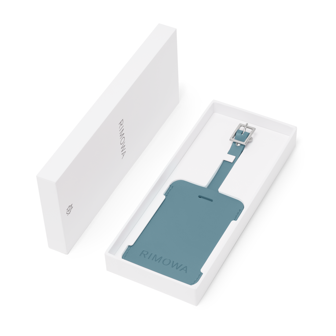 Cloud Blue Personalised Leather Luggage Tag | RIMOWA