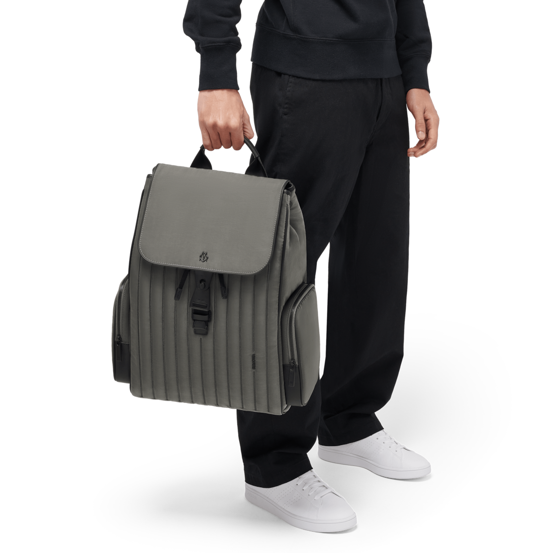 Flap Backpack Large in Nylon and Leather | Slate Grey | RIMOWA