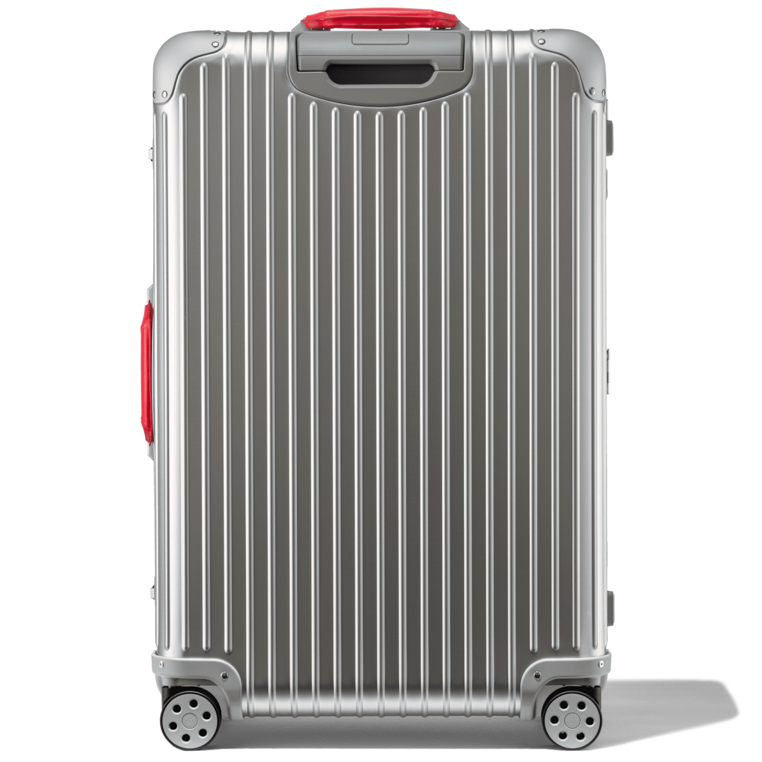 Original Check-In L Twist Suitcase in Silver & Red