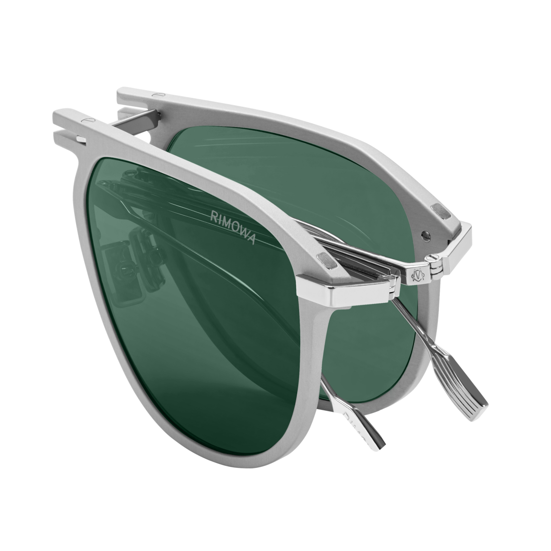 Faltbare Piloten Sonnenbrille Silber Matt image number 2