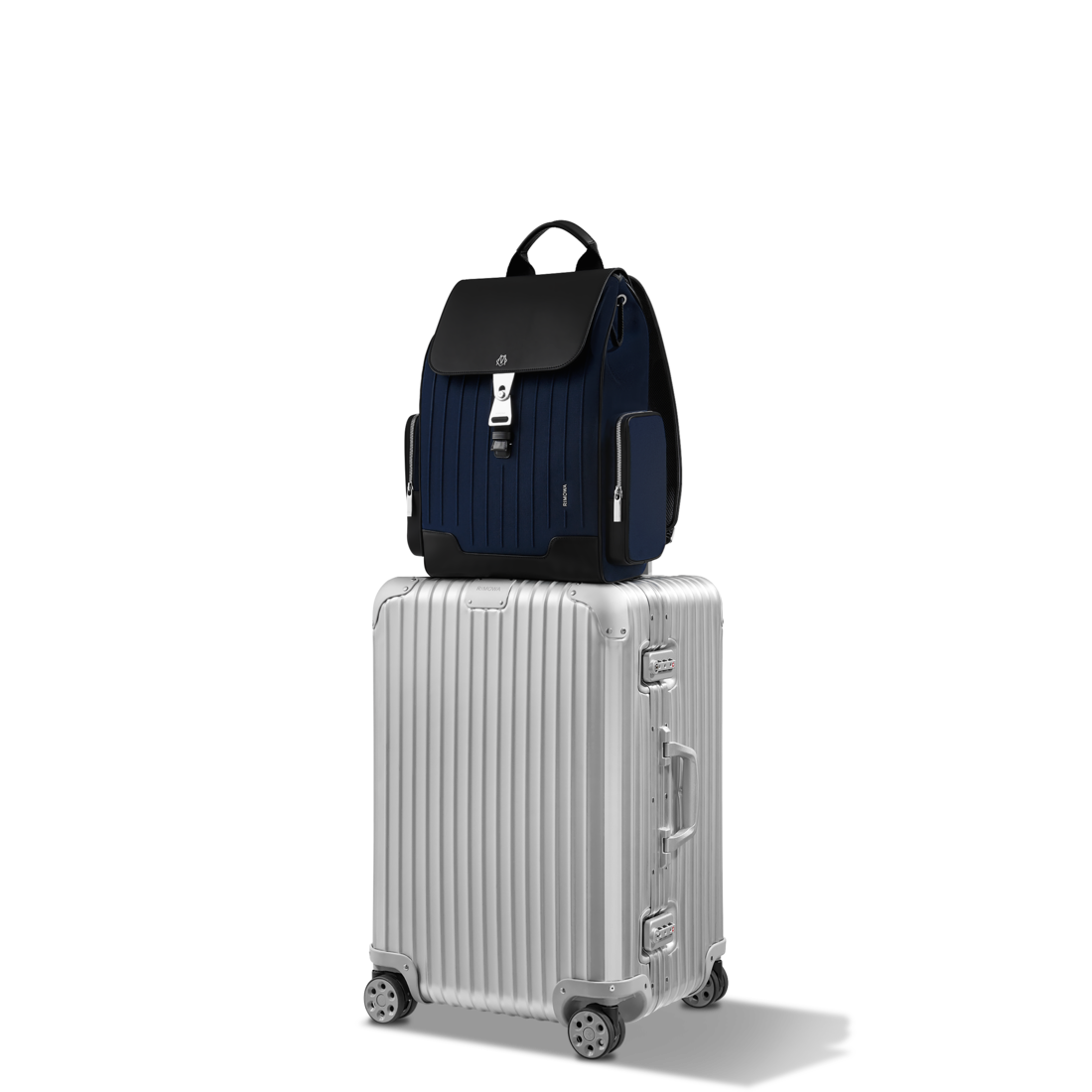 Shop Rimowa Canvas & Leather In Navy & Black